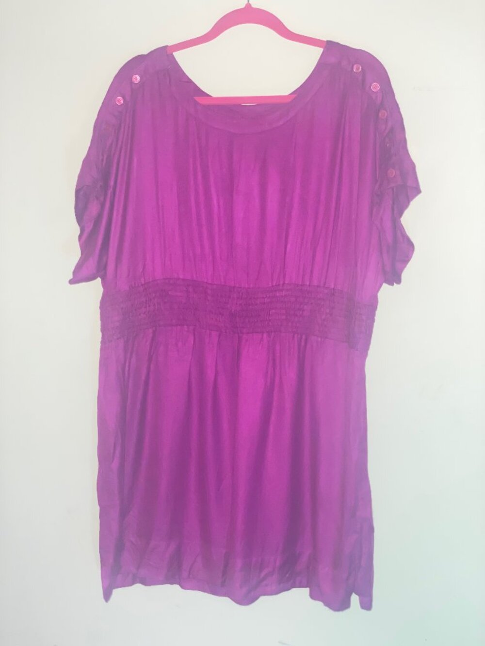 French Connection Purple Smocked Mini Dress Size 12